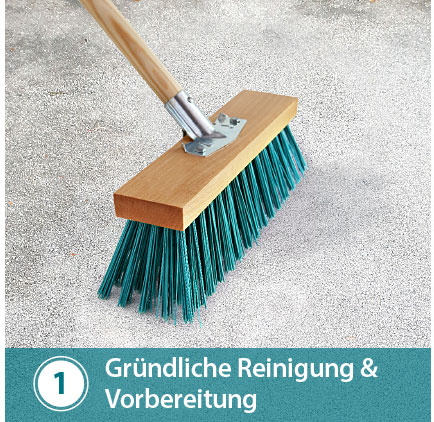 Garagenbodenfarbe Schritt 1