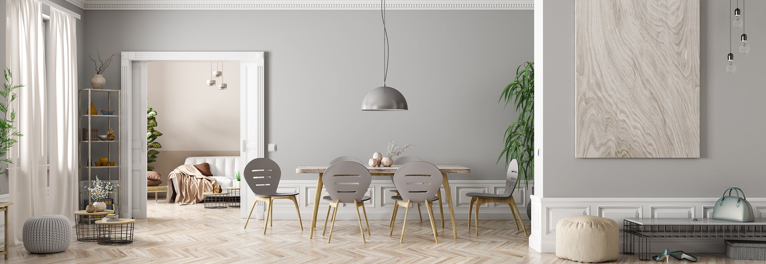 Wandfarbe grau in Wohnung