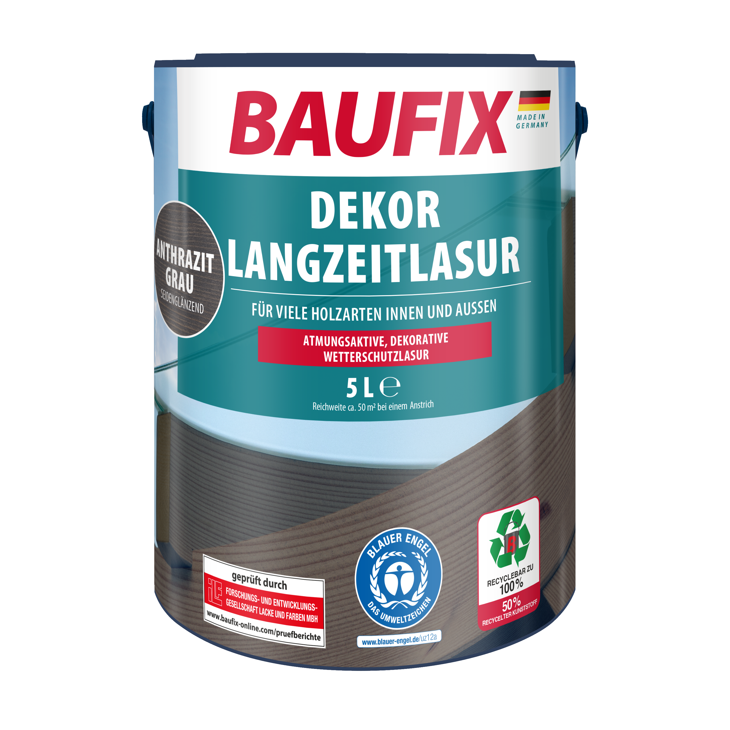 Gebinde Dekor Langzeitlasur anthrazit grau seidenglänzend