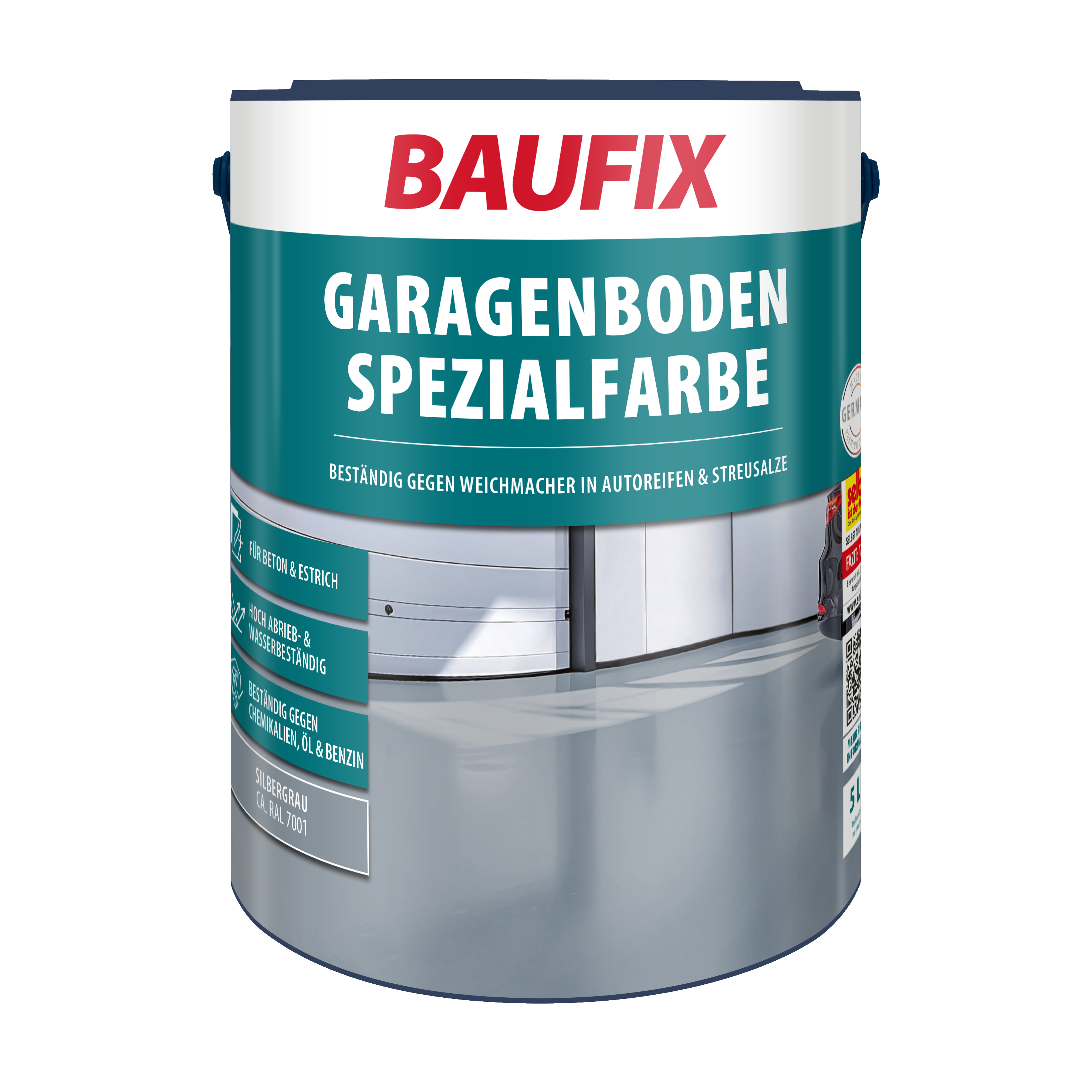 Gebindebild Garagenboden Spezialfarbe silbergrau