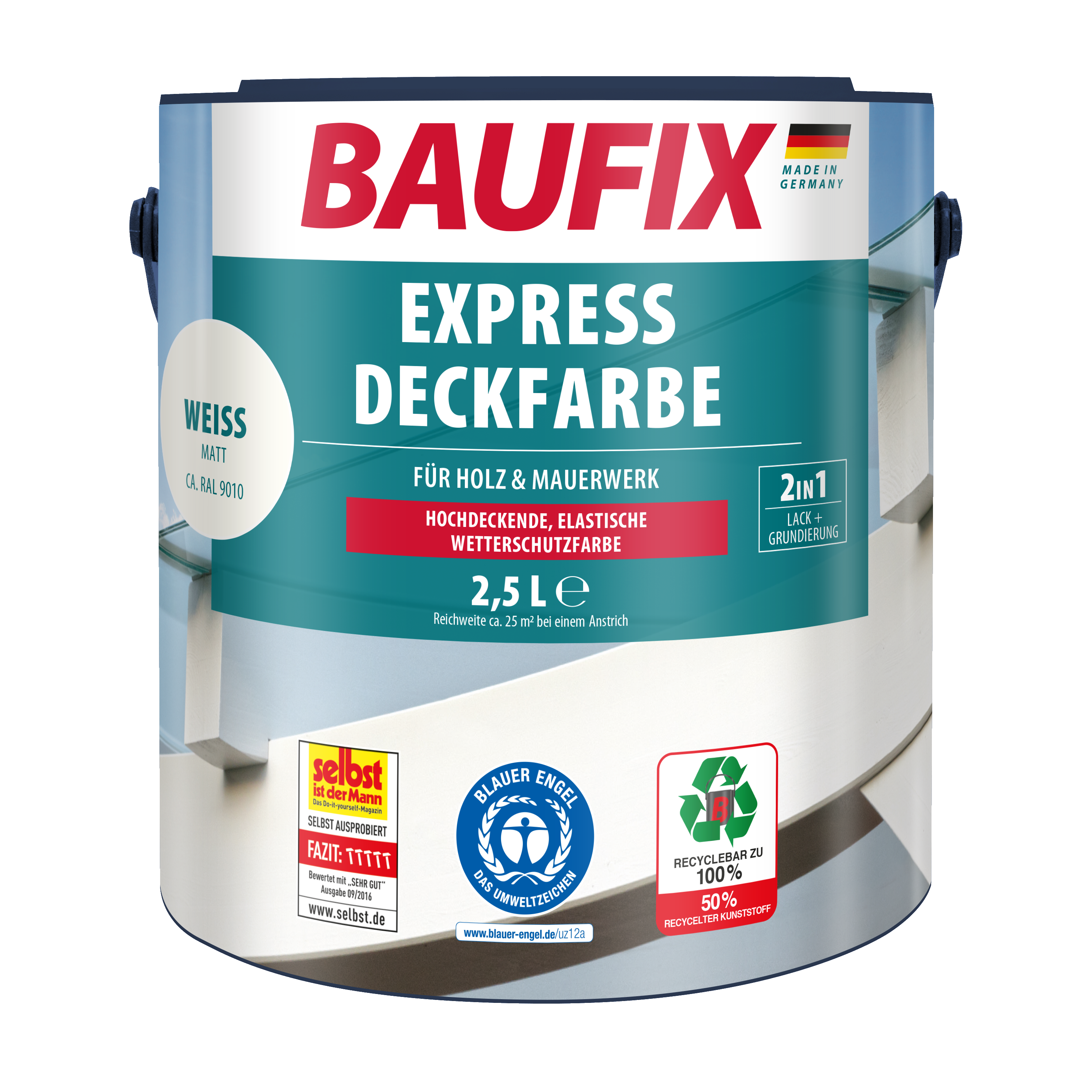 Gebinde Express Deckfarbe weiss matt