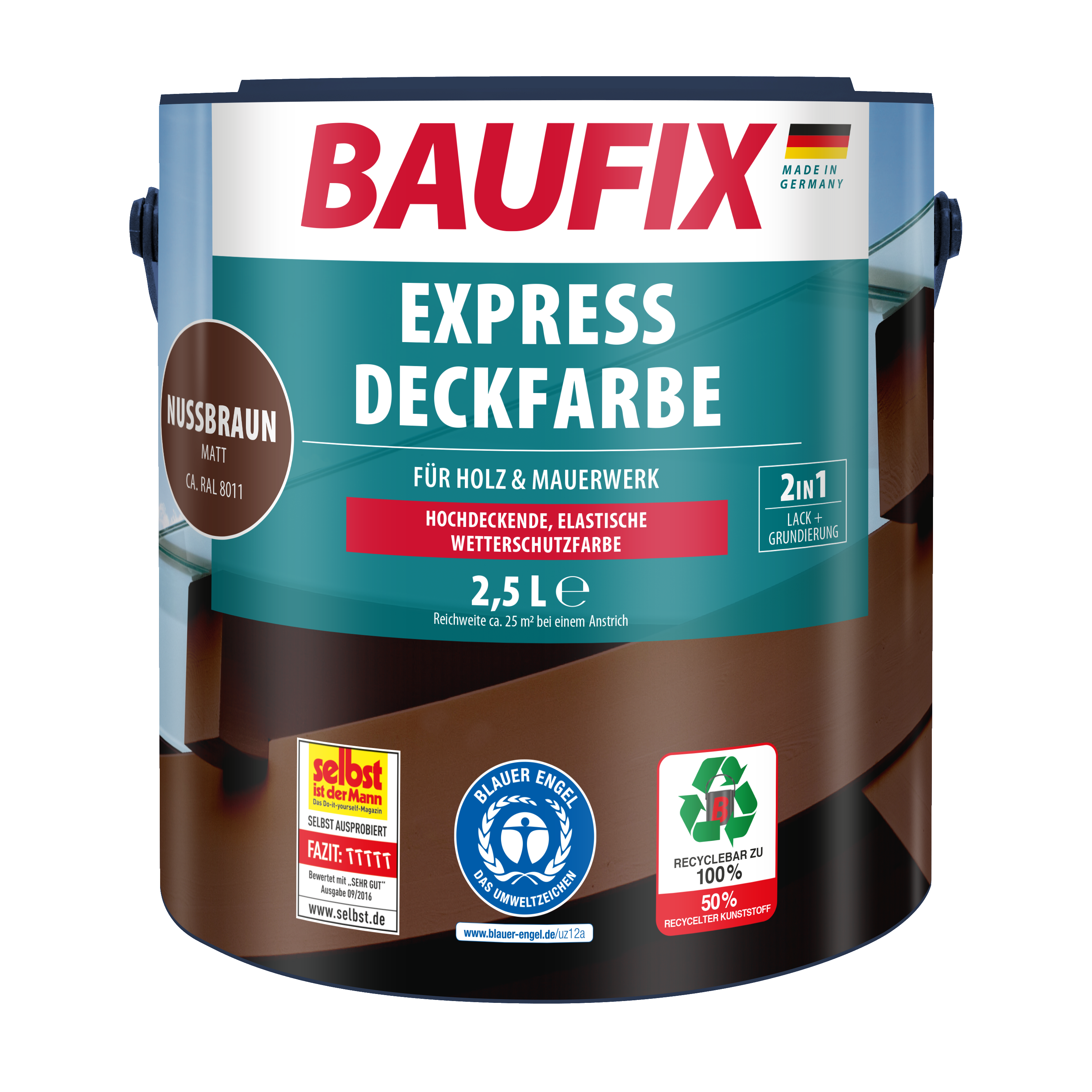 Gebinde Express Deckfarbe nussbraun matt