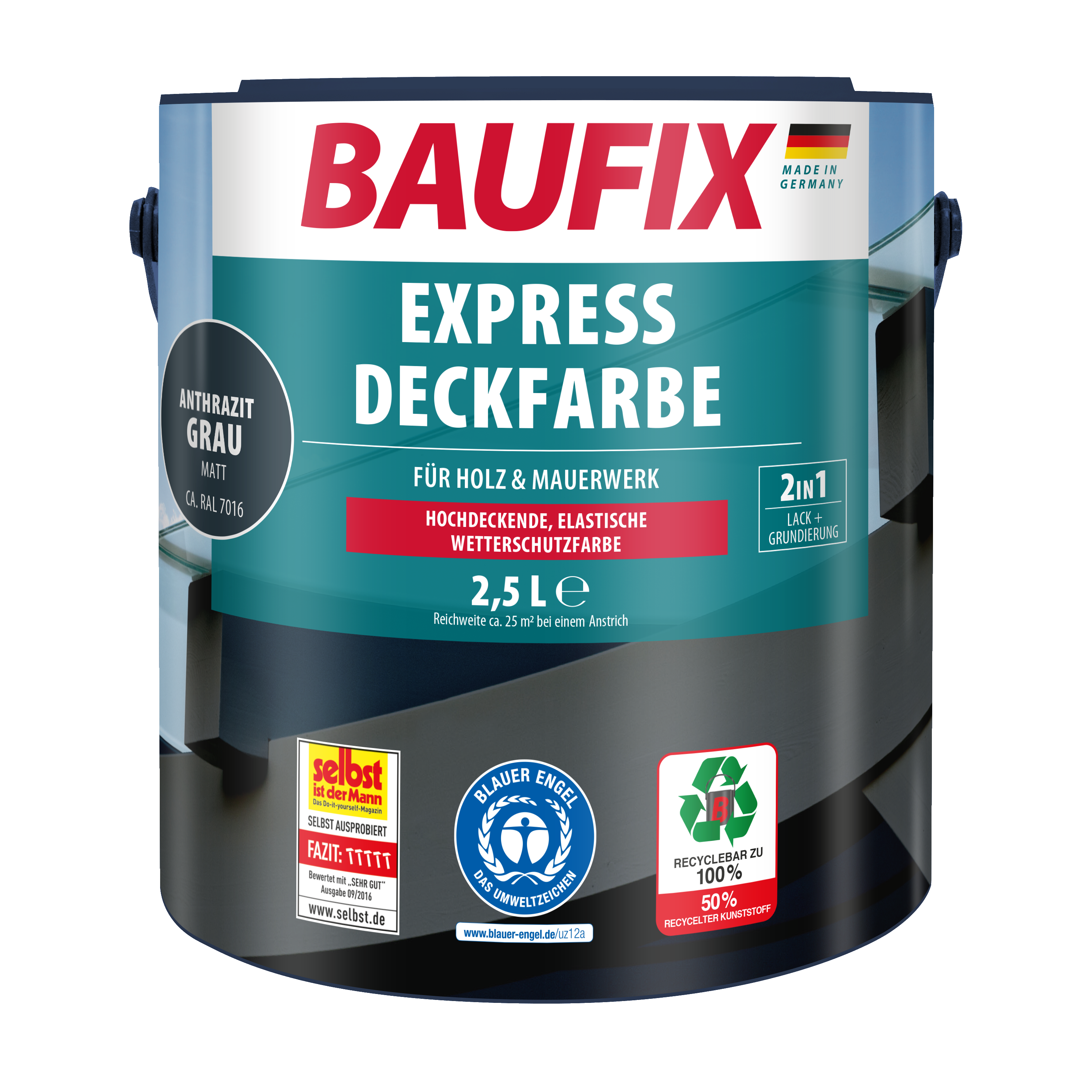 Gebinde Express Deckfarbe anthrazit grau matt