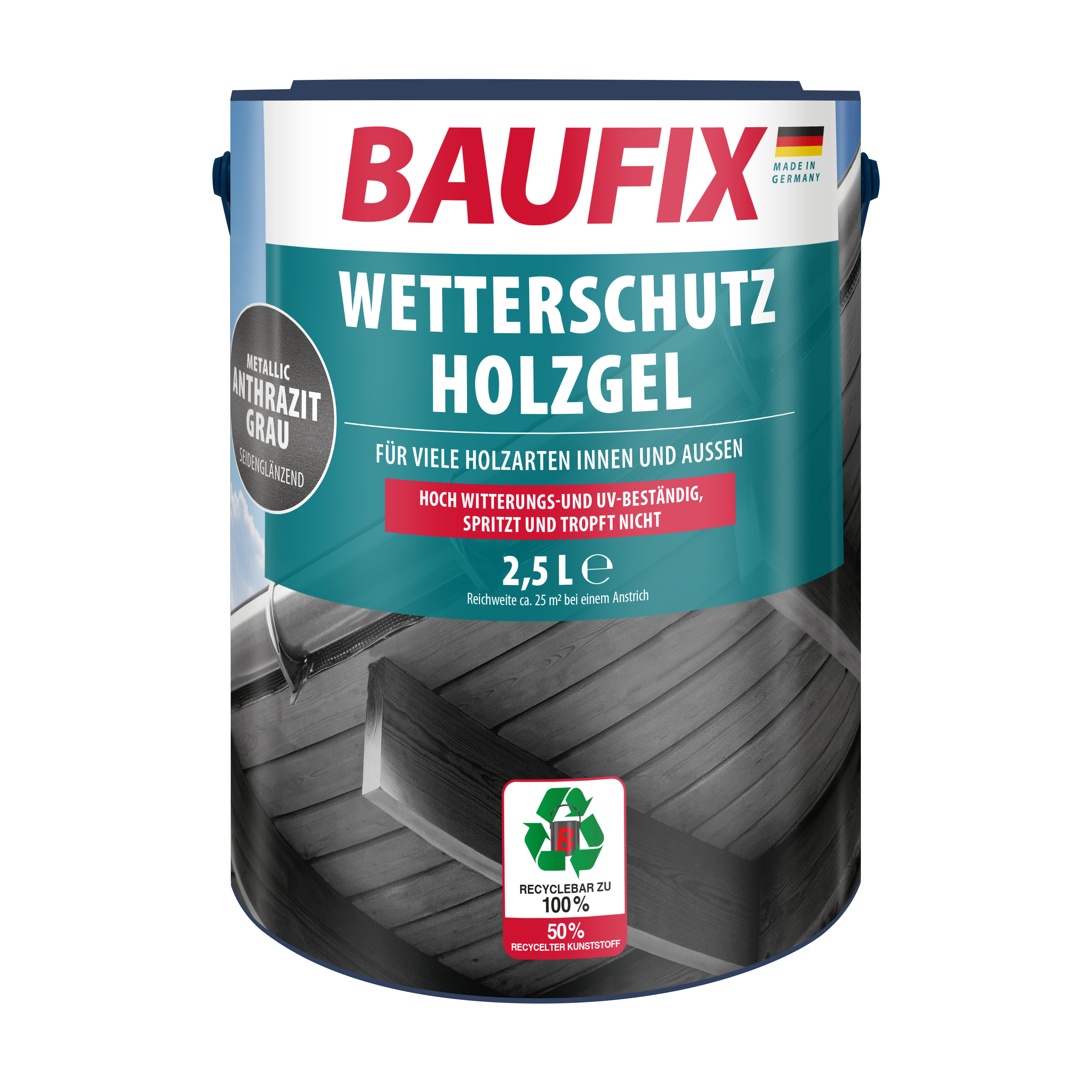 Gebinde Wetterschutz Holzgel anthrazit grau