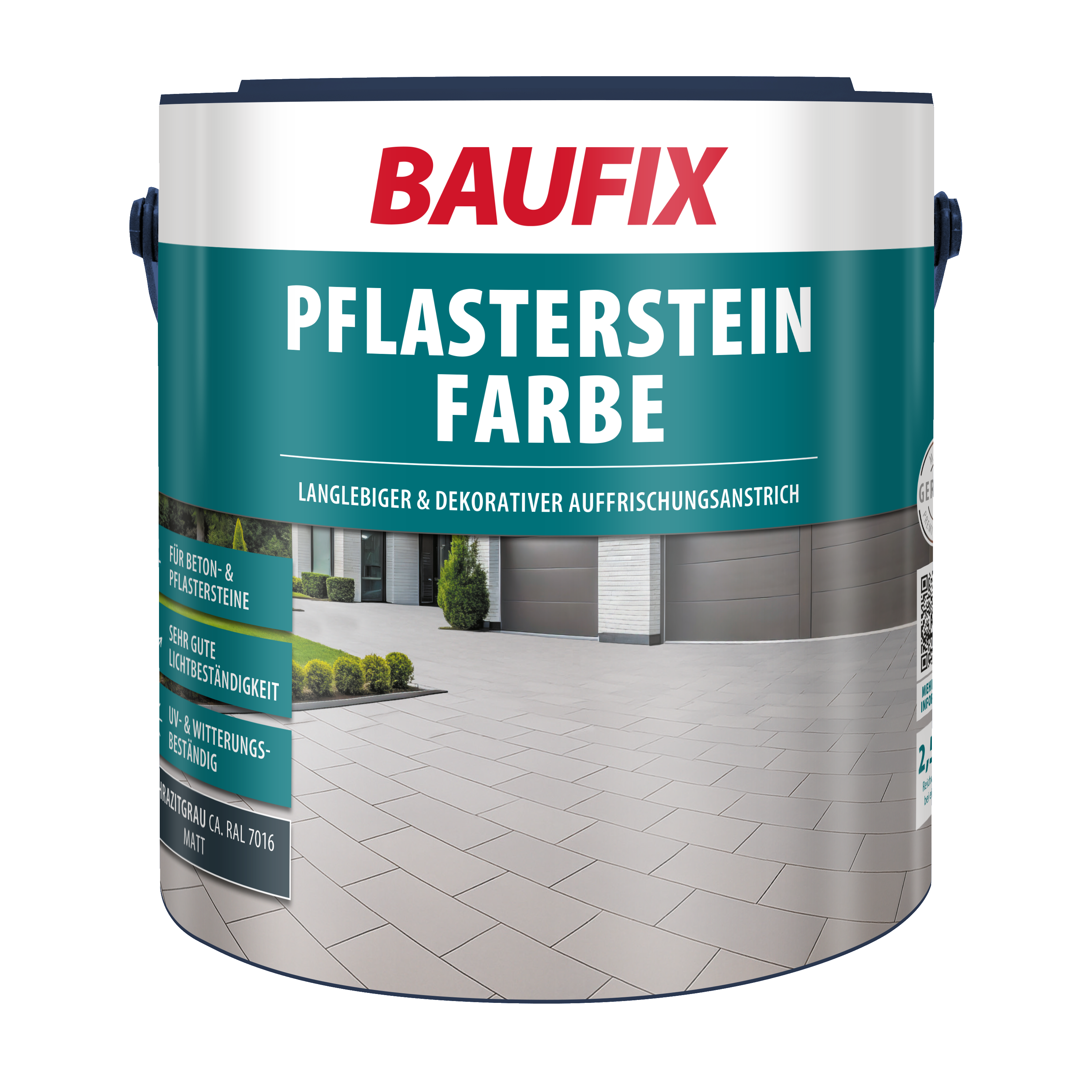 Gebindebild Pflastersteinfarbe anthrazitgrau matt