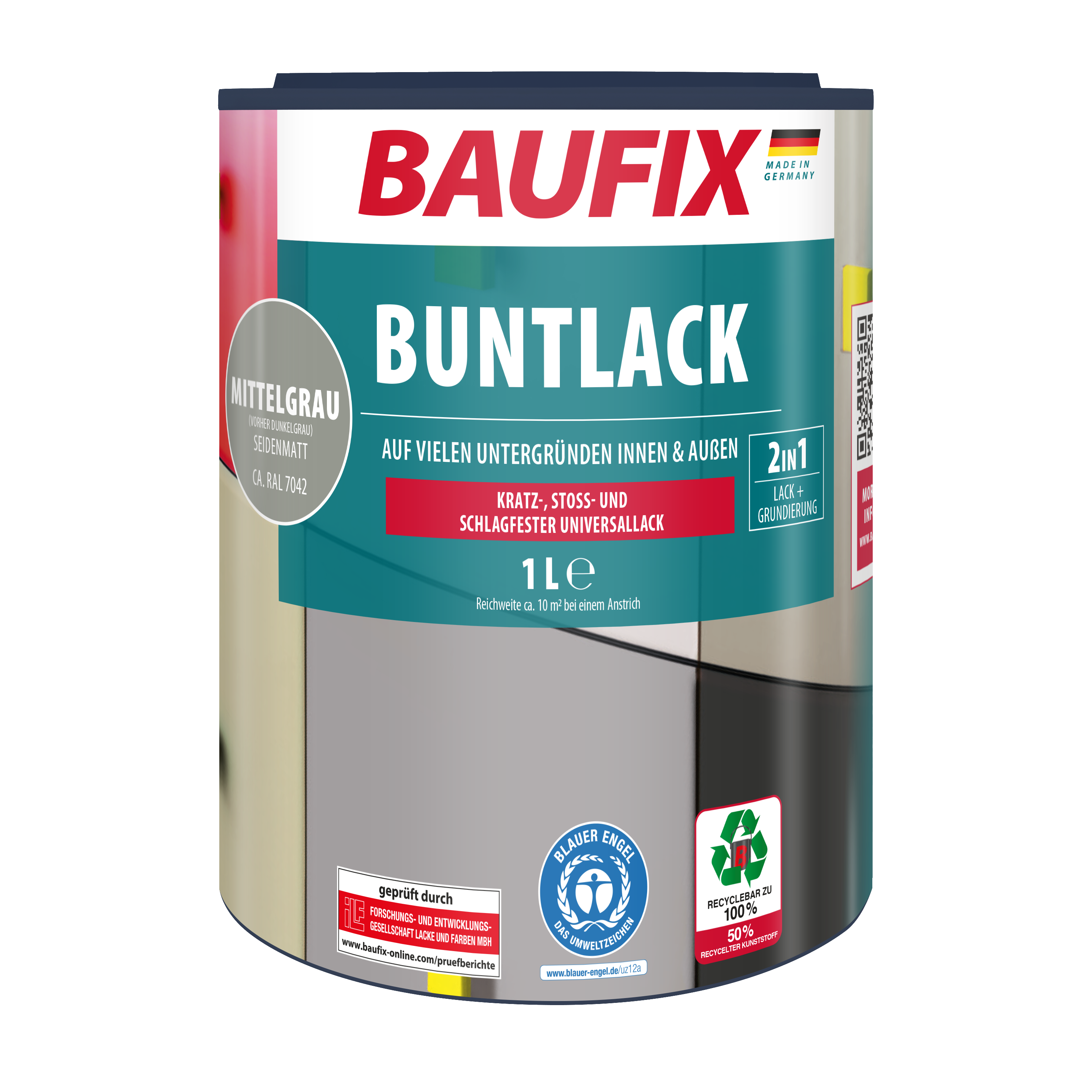 Gebinde Buntlack mittelgrau seidenmatt