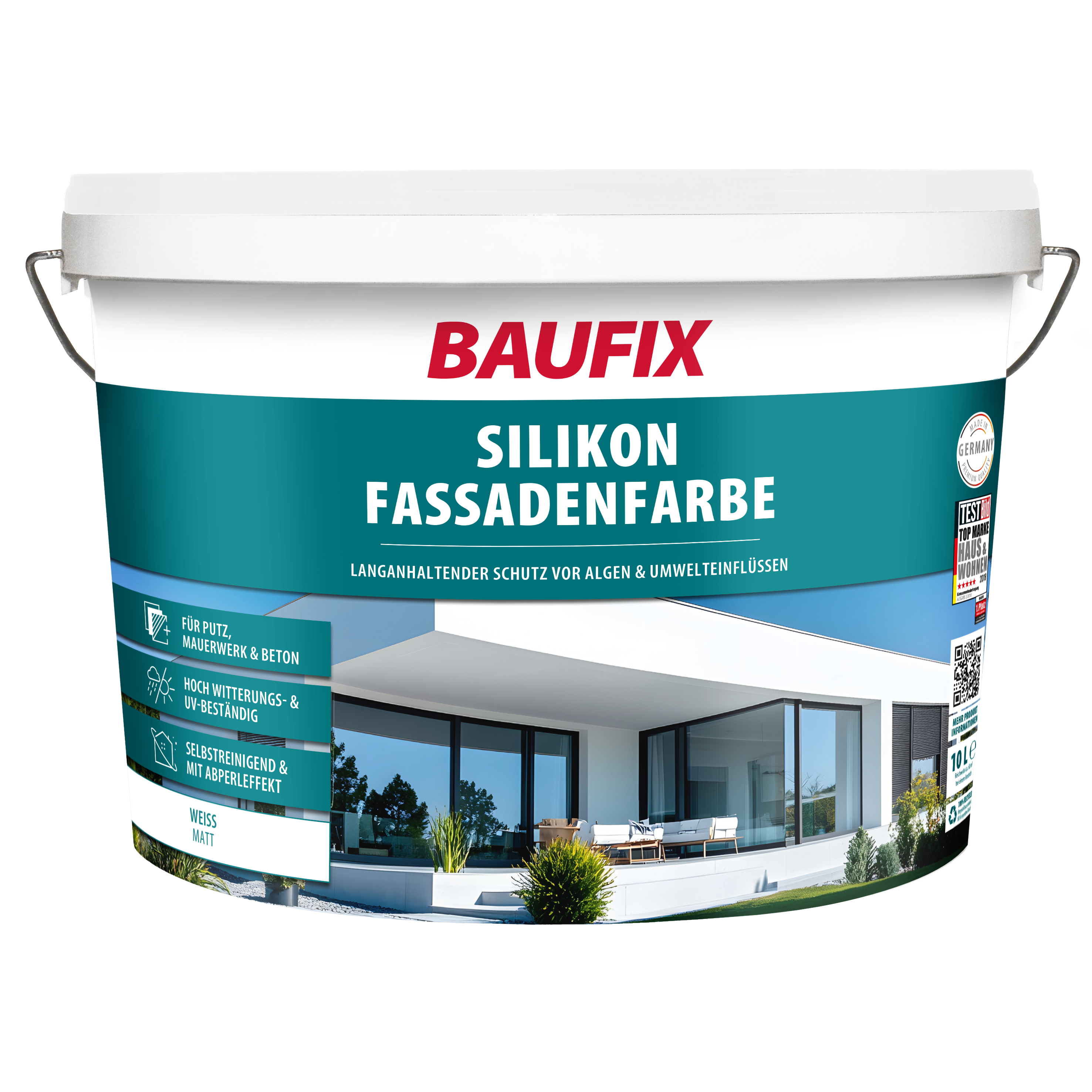 Gebinde Silikon Fassadenfarbe weiss matt