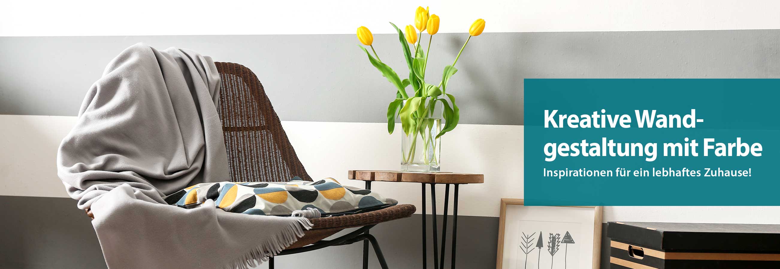 Header kreative Wandgestaltung mit Farben