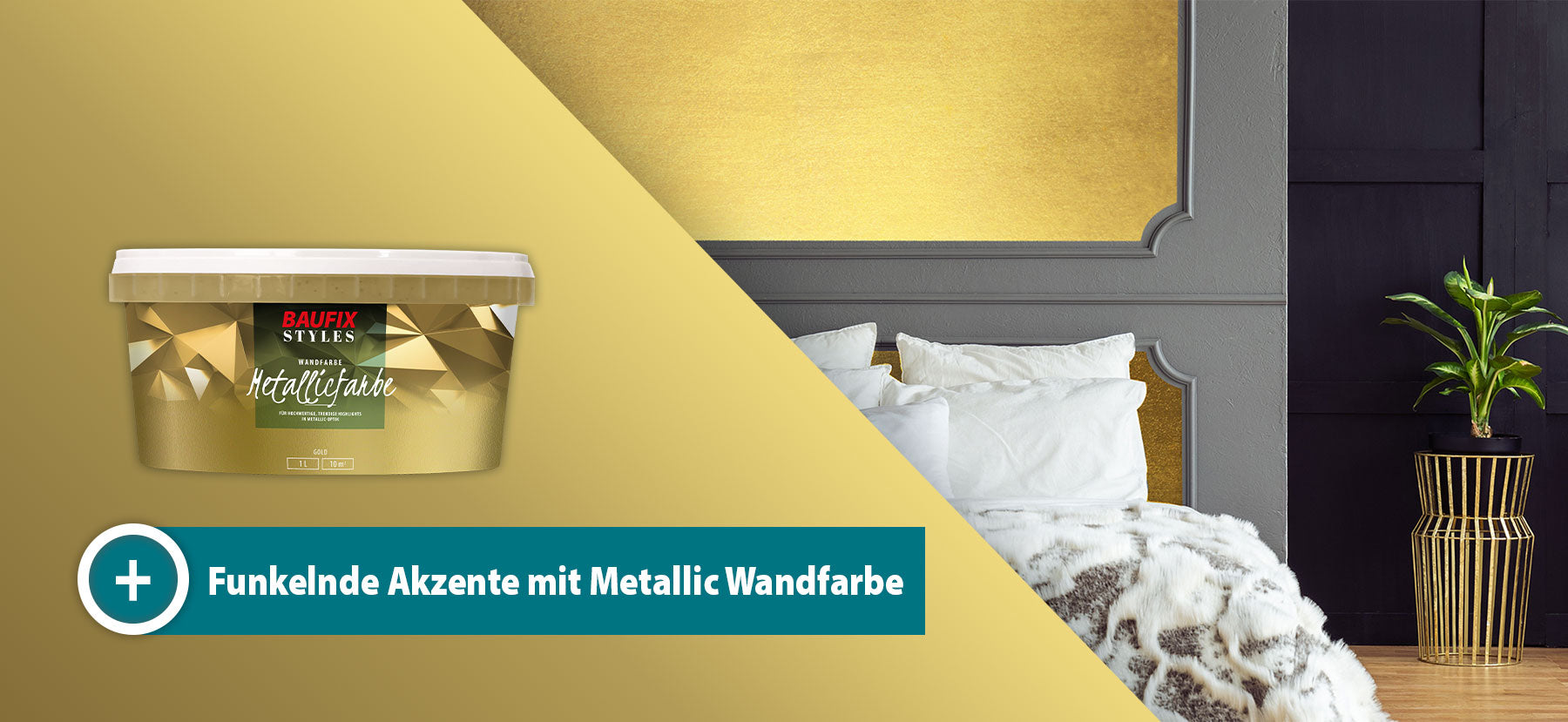 Metallic Wandfarbe verwenden