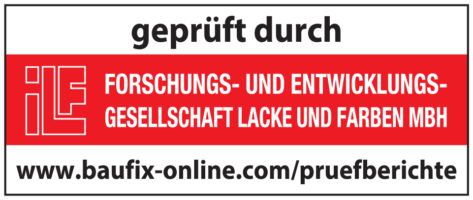 Siegel geprüft durch Forschungs- und Entwicklungsgesellschaft Lacke und Farben mbH